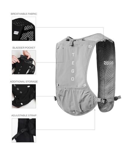 Image of TEGO Pacer Trail Hydration Kit | Running Hydration Vest with 500ml Soft Flask & 2L Hydration Bladder | 2.5L Capacity | Trail Running, Hiking, Marathon & Long Distance Running
