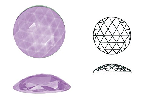 Piedra de rombo de Ullmannglass (rosa) de cristal, con base pulida, 1 unidad, redonda, bordes prensados, diámetro aprox. 20 mm, altura aprox. 5 mm., Amatista ópalo Cover