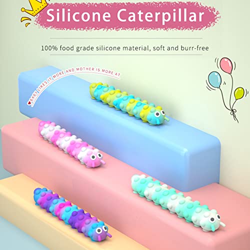 Elibeauty New Squidopop, Suction Cup Pop Toys, 26cm Caterpillar Fidget Toy, Silicone Sensory Toy Magic Sucker for Stress Relief Needs( Caterpillar 2) - Image 3