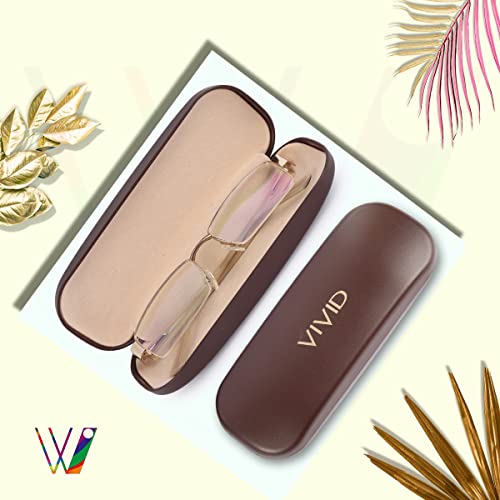 Image of VIVID Vision Unisex Adult Eyewear Specs Case Cover | Screw Driver | Free Cloth | Protect Eye Glasses | ABS | Plastic | Spectacles | Cases | AP - 434 | 3 IN 1 | Brown