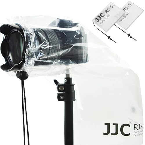 JJC Lot de 2 housses de protection contre la pluie pour appareil photo reflex numérique Canon, Nikon, Sony, avec objectif jusqu'à 45 cm de long