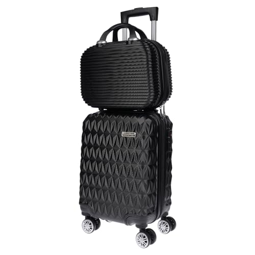 Christian Wippermann kleines 2er Koffer-Set für Kinder Herren Damen mit Hartschalenkoffer Koffer Trolley Reisekoffer Kofferset Handgepäck