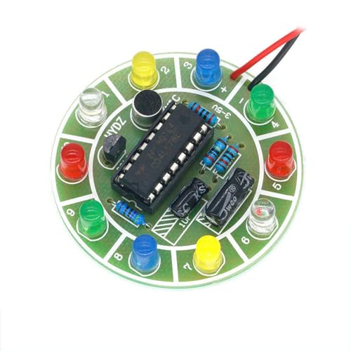 Fun 4017 Colorful Voice-Activated Rotating LED Lights Circuit Board Production DIY Kit Electronic DIY Production Parts image 2