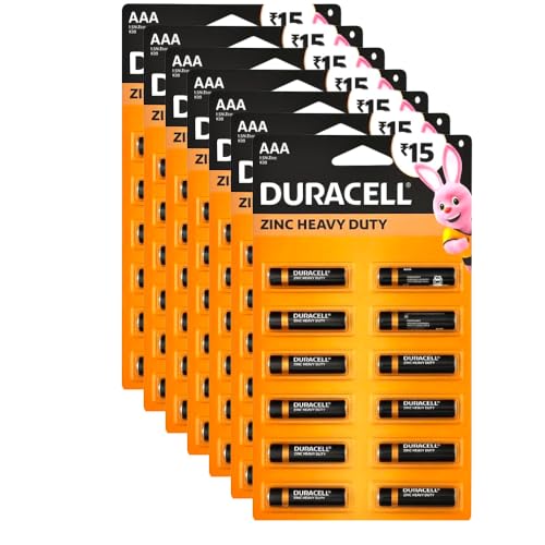 Image of Duracell 2026 Launched Zinc Heavy Duty Battery, 100% Longer Lasting, Anti-Leak Turbolock Technology, Eco-Friendly Batteries for Every-Day Household Devices (AAA, Pack of 84)