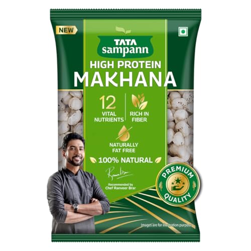 Tata Sampann High Protein Makhana (Foxnut) 200 g, Phool Makhana for Prasadam, Healthy Snacking, Fasting Tata Sampann High Protein Makhana (Foxnut) 200 g, Phool Makhana for Prasadam, Healthy Snacking, Fasting