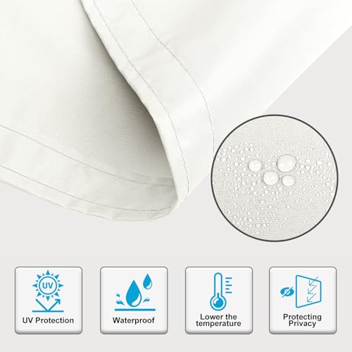 Image of Sunnylaxx Balcony Privacy Screen for Protection 90 x 1000 cm, Privacy Screen, Fence for Balcony Balcony PES for Balcony Garden Terrace, with Eyelets and Strap, Cream