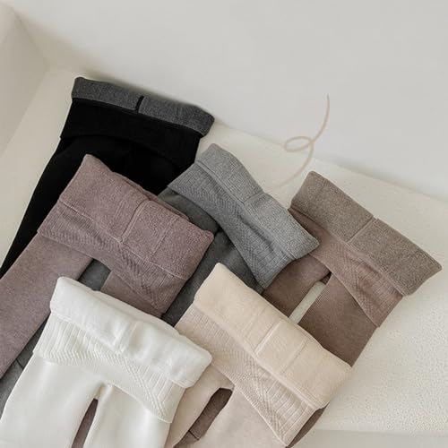 Toddler Girls Cotton Fleece Lined Warm Tights Footed Cable Knit Leggings Solid Color Pantyhose Stockings Pants for Kids4