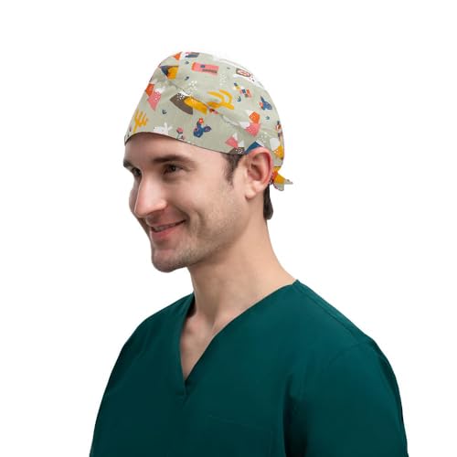 Visxcnu Op Haube Stoff OP Hauben Stoff Krankenschwester Zubehör für Ärzten, Krankenschwestern, Zahnärzten, Pharmazeuten, Tierärzten, Medizinischem Personal, wiederverwendbar -NO.03