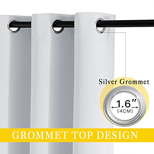 NICETOWN Patio Door Curtain Vertical Blinds, Grommet Top Room Divider Curtain Panel Thermal Insulated for Bedroom/Living Room (Greyish White, W80 by L108, 1 Panel)