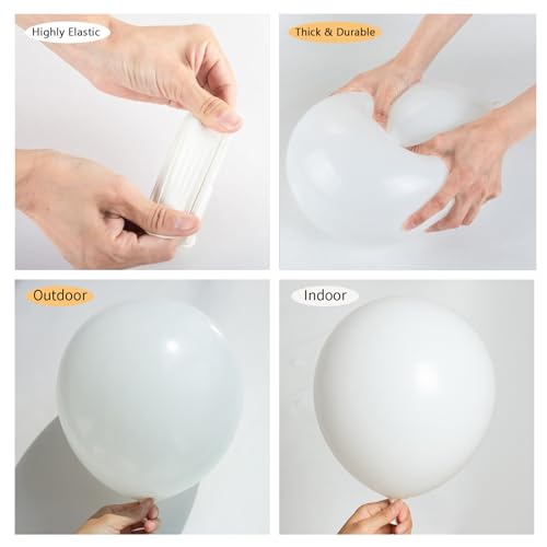 Image of 150pcs White Balloons Different Sizes Pack, 18 12 10 5 Inch Party Balloon Garland Arch Kit Birthday Baby Shower Anniversary Wedding Party Decorations(With 2 Ribbons)