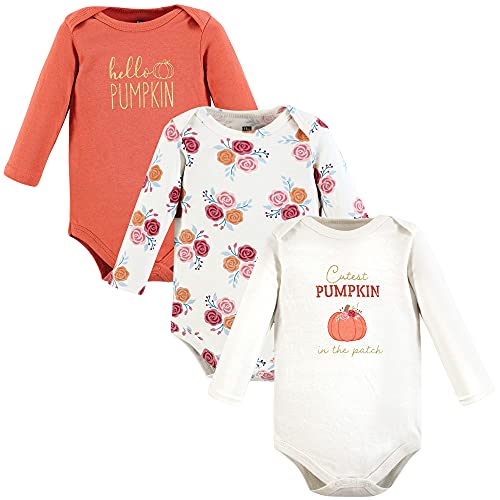 Image of Hudson Baby Baby Girls' Cotton Long-sleeve Bodysuits 3-pack