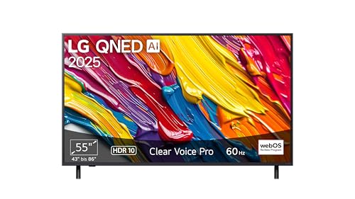 LG 55QNED82A6B Fernseher TV 55 Zoll (139 cm) 4K QNED AI TV (α7 Gen8 4K AI Prozessor, webOS 25, 60Hz) [Modelljahr 2025]