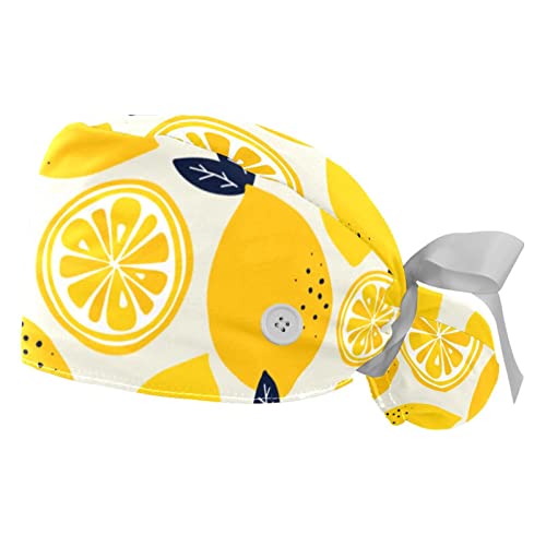 Chapeaux de travail respirantes JDEZ lot de 2 casquettes bouffants motifs fruits