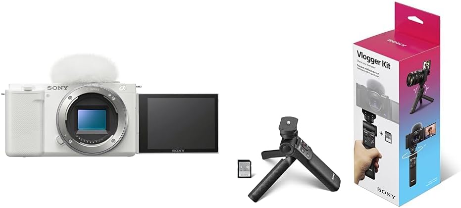 Sony Alpha ZV-E10 - APS-C Interchangeable Lens Mirrorless Vlog Camera & Vlogger Accessory Kit White