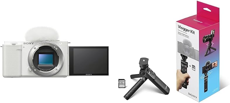 Sony Alpha ZV-E10 - APS-C Interchangeable Lens Mirrorless Vlog Camera & Vlogger Accessory Kit White