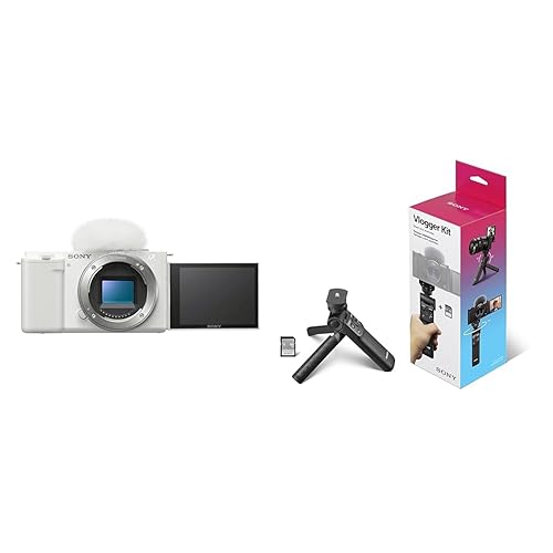 Sony Alpha ZV-E10 - APS-C Interchangeable Lens Mirrorless Vlog Camera & Vlogger Accessory Kit White - White - Camera Only - w/ Vlogger Accessory Kit