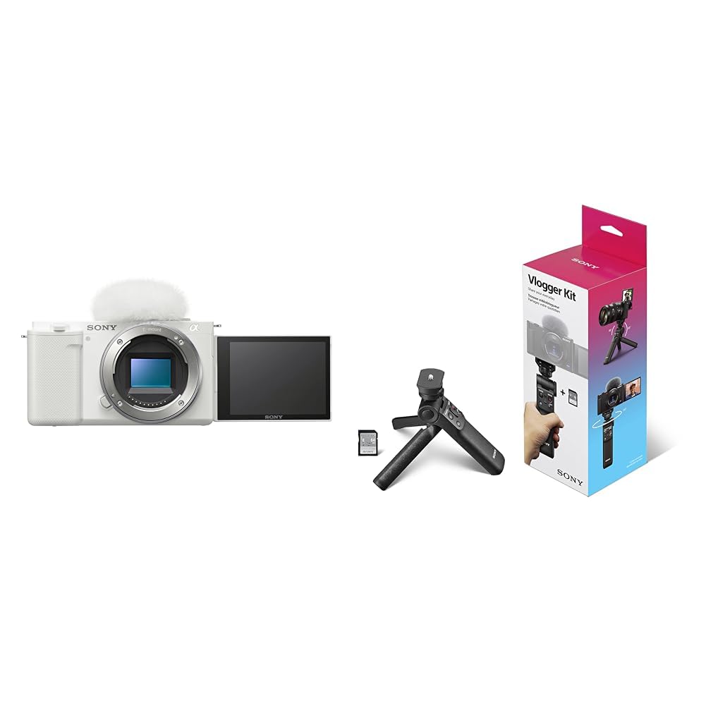 Sony Alpha ZV-E10 - APS-C Interchangeable Lens Mirrorless Vlog Camera & Vlogger Accessory Kit White