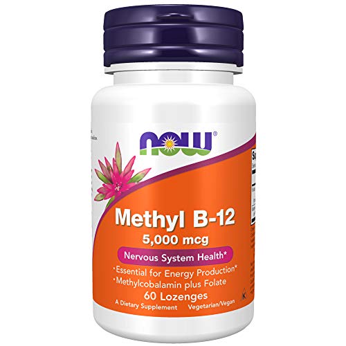 NOW Supplements, Methyl B-12 (Methylcobalamin) 5,000 mcg, Nervous System Health*, 60 Lozenges