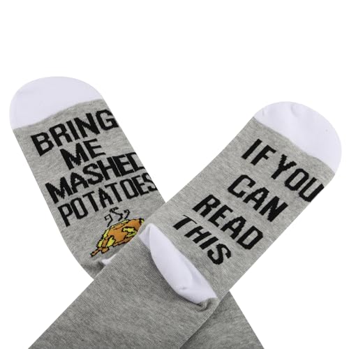 G2TUP 1 Pair M Potatoes Lover Gift If You Can Read This Bring Me M Potatoes Socks Food Service Design Socks Staple4