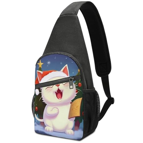 Mochila deportiva bolsa crossbody Blanca tipo sling miniatura 1