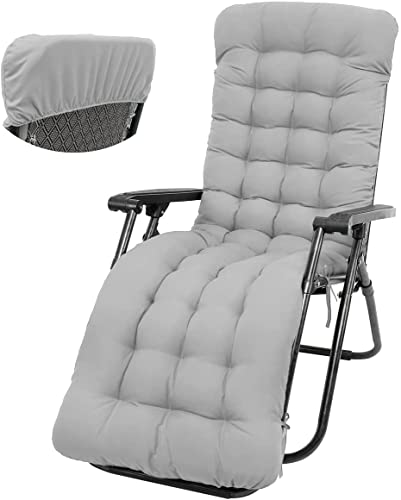 Interlink-UK Coussin Chaise Longue Extérieur avec Capuche Antidérapante,Coussin transat Jardin,Coussin Bain de Soleil,Coussin Chaise Longue Pliable,Coussin de Jardin Extérieur (Gris)