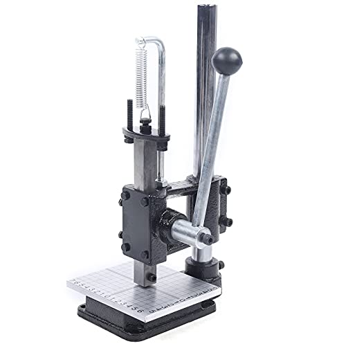 Leather Hole Puncher Hand Punching Machine Leather Imprinting Machine Hole Press Punching Stamping Punch Tools for DIY Leather Craft Punching Holes (Includes PP Plate + Aluminum Plate + Scale Plate)