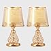 Lampe de Chevet Ensemble de 2 lampes de table en cristal, lampe de chevet de la chambre à coucher chaud de la chambre à coucher, Lampe de décoration de mariage de salon (rouge/or) Lampe de Table