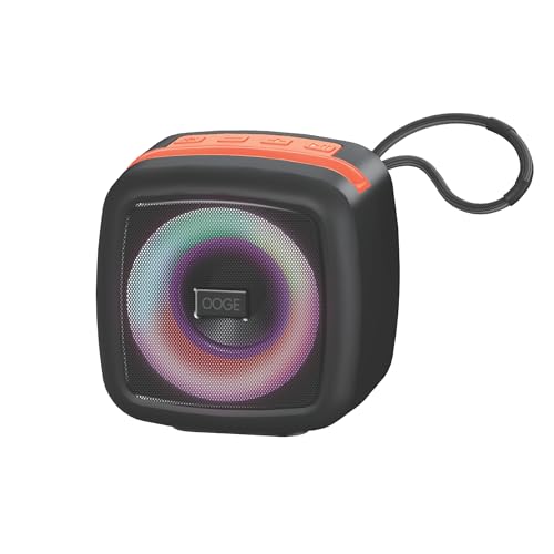 Image of OOGE Vibebox 1000 Bluetooth Speaker | 7W Wireless Speaker with AUX & USB Port | RGB Lights | Type-C Charging | Bluetooth 5.3 | Deep Bass | Compact & Stylish | Black