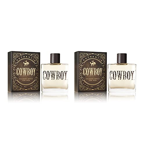 Cowboy Men's Cologne by Tru Western - A mix of classic outdoor freshness with the rich masculinity of weathered woods and spices - 3.4 oz 100 mL 2 Pack