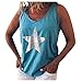 Yowablo Print Star Cinq Gilets décontractés pour Femmes sans Sommeil pointé O-Cou Chemisier pour Femmes Chemisier Velours