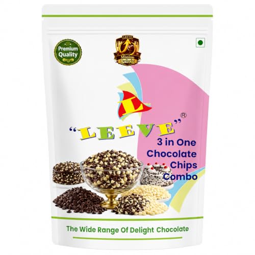 Image of Leeve 3 in One Chocolate Chips Combo 200g | White Chocolates Chip, Dark Choco Chip's & Twins Chocolate Chips | Baking Toppings for Cakes, Cookies, Brownies & Dessert Decoration