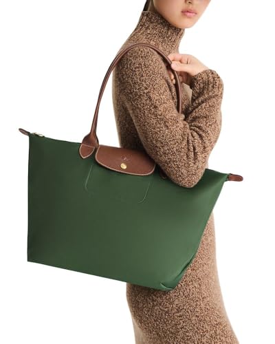 Longchamp 'Large 'Le Pliage' Nylon Tote Shoulder Bag, British Green2