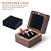 ERDOGLY Wooden Ring Box for Wedding Ceremony 2 Slots, Engagement Ring Holder Box, Small Square Solid Wood Double Ring Bearer Box for Proposal, Vintage Jewelry Gift Storage Case, Black