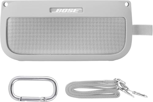 Image of co2CREA Soft Silicone Case Replacement for Bose SoundLink Flex Bluetooth Portable Speaker (Silicone Case, White Smoke Case)