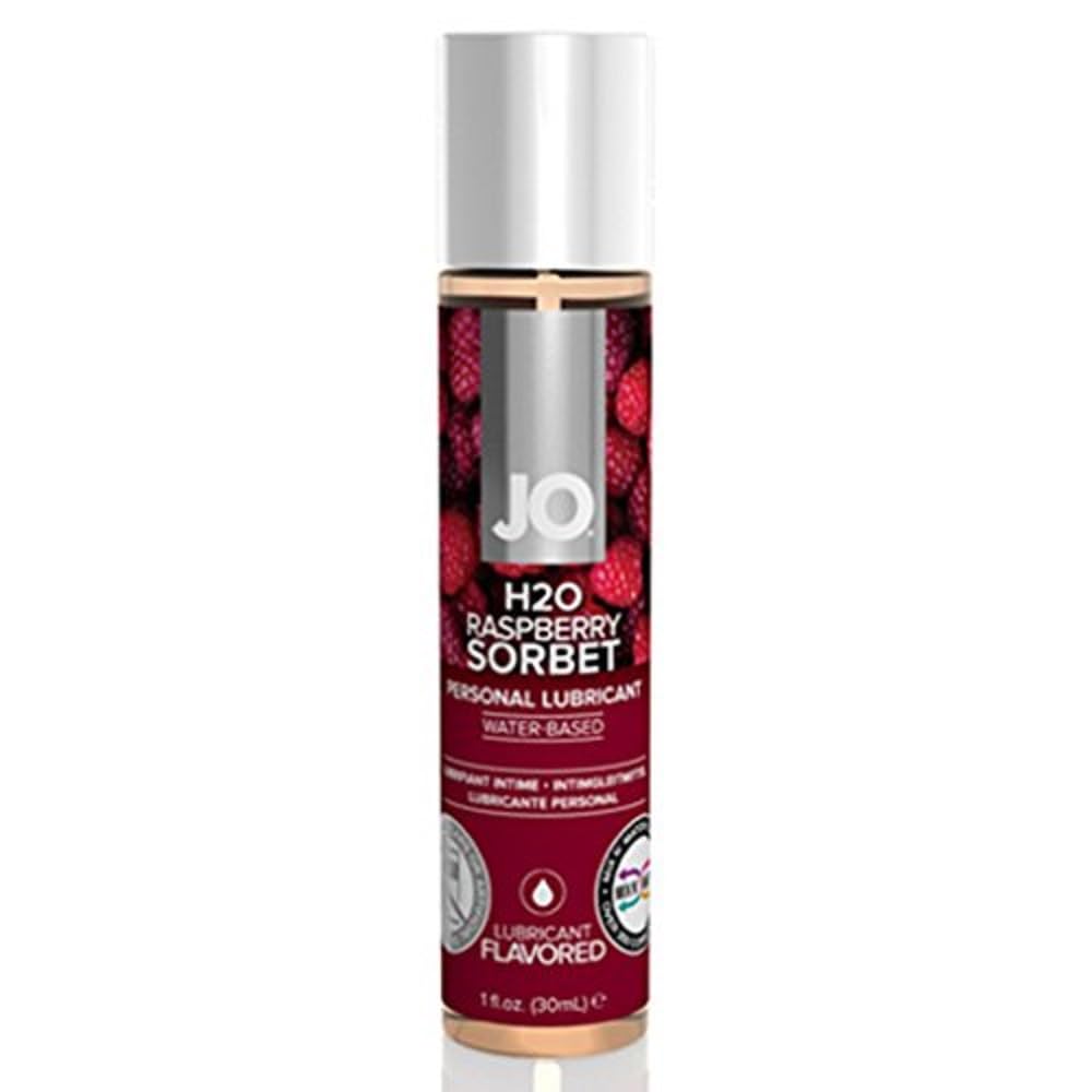 JO H2O Flavours Water Based Personal Lubricant, Raspberry Sorbet, 30 ml, Transparent