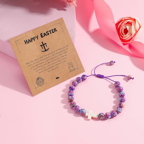 Image of Smilelife Easter Gifts for Teen Girls & Women - Bunny Beaded Bracelet Set - Perfect Easter basket stuffers