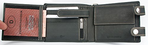 FLW Dark Grey Biker's Large Spacious Genuine Leather Wallet with Chain to Hang3