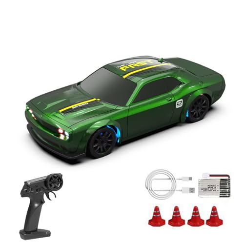 Voiture RC à grande vitesse 1/43 Domary avec télécommande 2.4 GHz course vert foncé