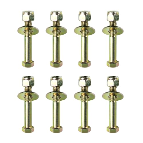 Image of 5 /16 inch x 2 inch Hex Head Bolt by Color Galvanization with Nylon Lock nut and Large Size Washer Assortment Kit,Alloy Steel,Grade 5.(8pcs Pack),by Metalsuberg