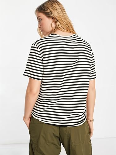 Image of Mack Jonney Oversized | Loose Fit | Half Sleeves 100% Cotton Round Neck Striped T-Shirt for WOMEN-MACK640651