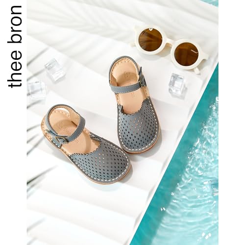 Image of THEE BRON Toddler Floral Cutout Closed Toe Sandals for Girls Breathable Summer Shoes