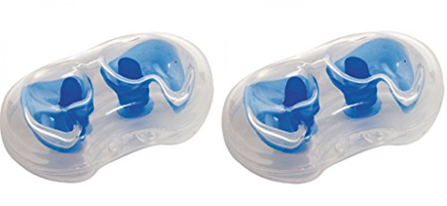 TYR Silicone Molded Ear Plugs Blue, 2 Pack