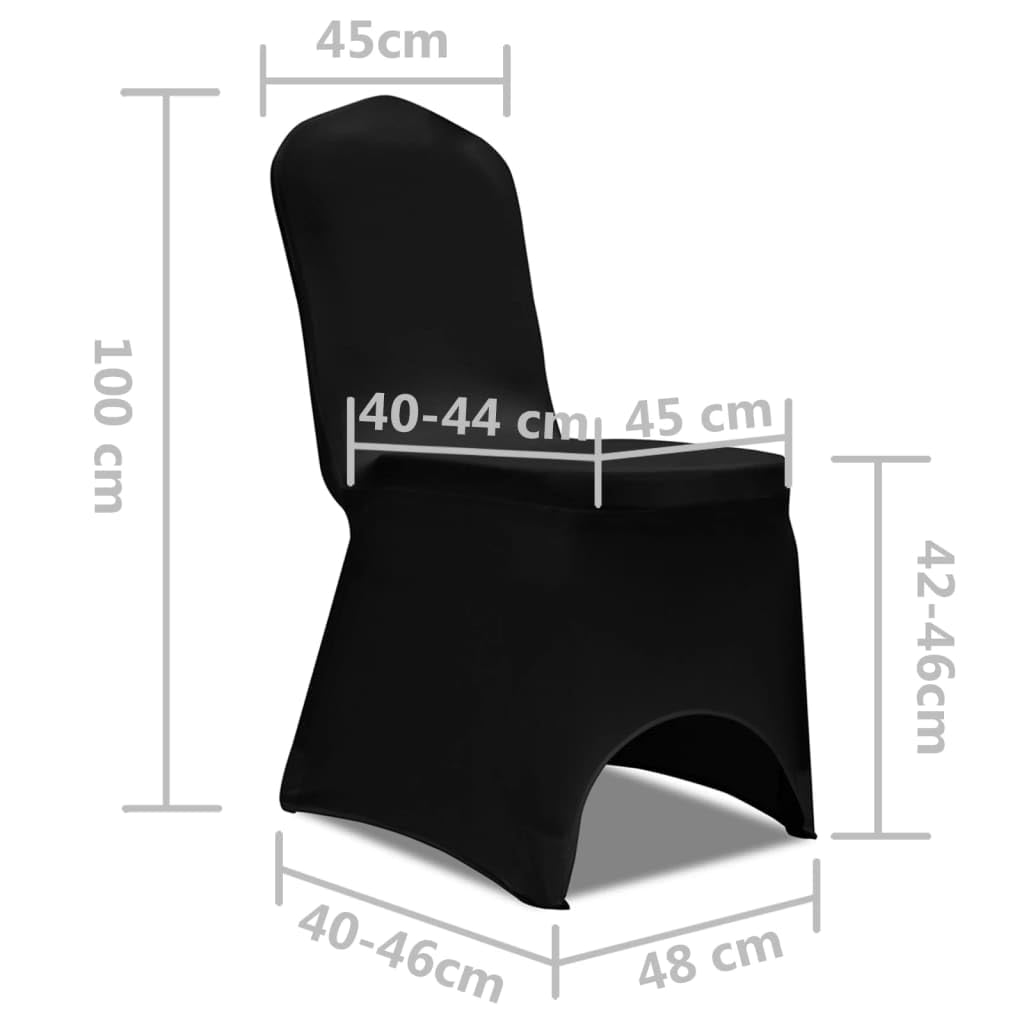 50 x Stuhlhussen schwarz Stretchhusse elastisch waschbar für Stühle bis 100 cm Höhe, Spannbezug rutschfest als Schutzhülle und Dekoration für Hochzeit Bankett Esszimmer Wohnzimmer