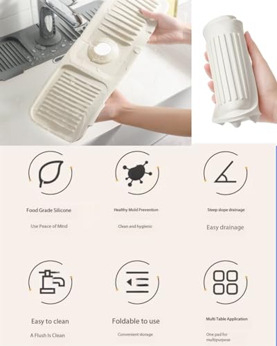 Silicone Draining Mat For Kitchen Sink,2024new Silicone Sink Faucet Mat Splash Guard Kitchen Splash