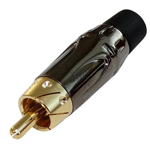 AERZETIX: 2X fiche connecteur RCA mâle noir doré à souder - C19561