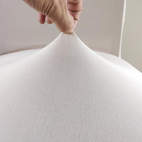 Image of House of Quirk Elastic Chair Cover Stretch Removable Washable Short Dining Chair Cover Protector Seat Slipcover (Pack of 6, Beige Bird)