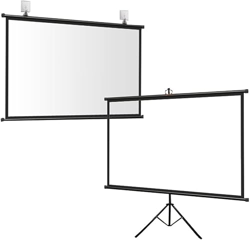 LoiYtrd Schermo di proiezione Schermo di proiezione Manuale Schermo di Visione di Film con treppiede Antirughe(60Inch 4:3)