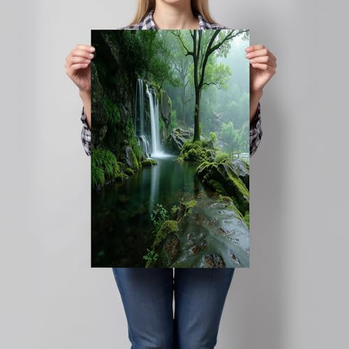 Affiche paysage de forêt naturelle GDJSMIN tableau décoration murale en toile 80x120 cm