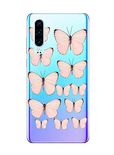 Oihxse Funda Conpatible con Motorola Moto G7 Power Silicona Transparente Dibujos Mariposa Cover Suave TPU Gel Cristal Clear Delgada Anti- Ara�azos Protecci�n Carcasa Case,Rosado