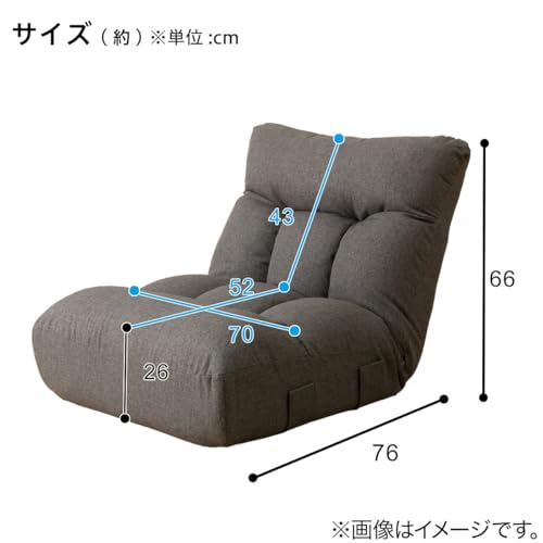 ニトリ(NITORI) つながるワイドポケットコイル座椅子 RD-02WD NS グレー 2113300007407 [3]
